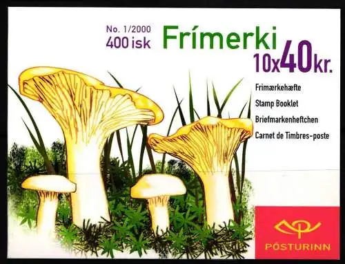 Island 943 postfrisch Markenheft / Pilze #NN019