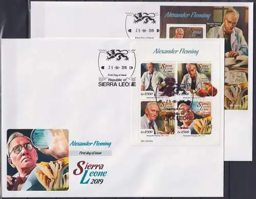 Sierra Leone 10959-10962 und Block 1714 gestempelt als FDC / Wissenschaft #NN082