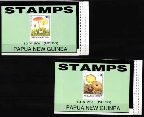 Papua Neuguinea 750 und 751 postfrisch Markenhefte / Pilze #NN036