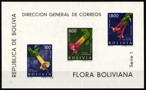 Bolivien Block 15 postfrisch Blumen #NM697