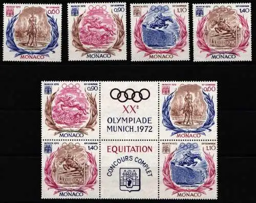 Monaco 1045-1048 + 6er Block postfrisch Olympia #NM724