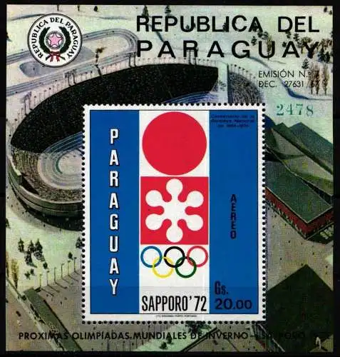 Paraguay Block 170 postfrisch Olympia #NM769