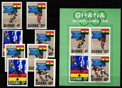 Ghana Block 33 + 351-354 A/B postfrisch Olympia #NM761