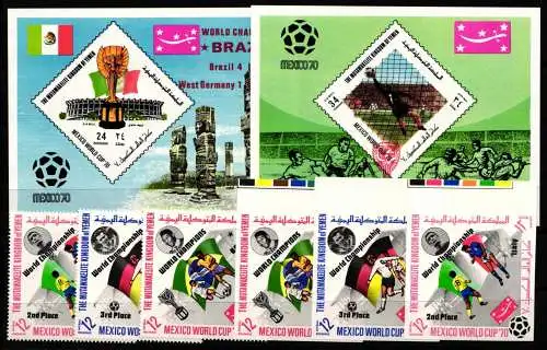 Jemen Königreich Block 216-217 + 1144-1146 A/B postfrisch Fußball WM #NM762