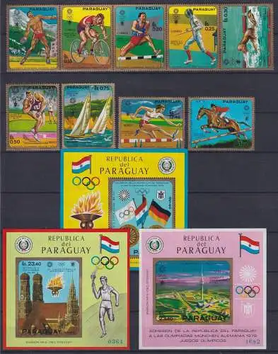 Paraguay Block 140-142 + 2035-2043 postfrisch Olympia #NM816