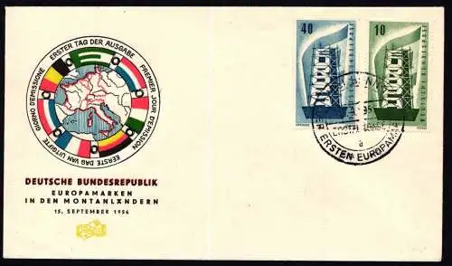 Bund 241-242 gestempelt mit Ersttagssonderstempel als FDC #NM881