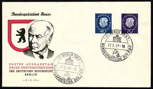 Berlin 185-186 gestempelt mit Ersttagssonderstempel als FDC #NM889