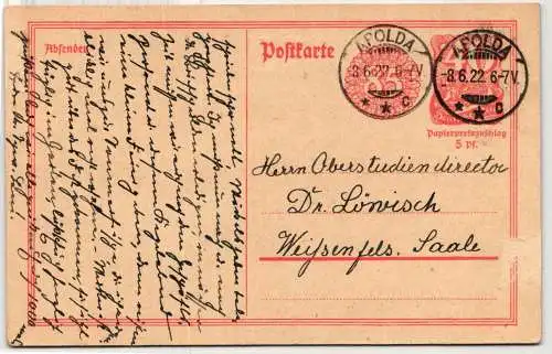 Deutsches Reich P 153 als Ganzsache Stempel Apolda #NY523