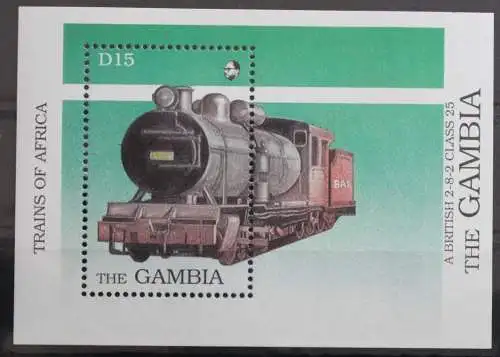 Gambia Block 67 mit 881 postfrisch Eisenbahn Lokomotive #ST473