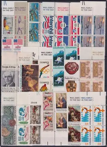 USA Lot Viererblocks postfrisch Nominale #NX241