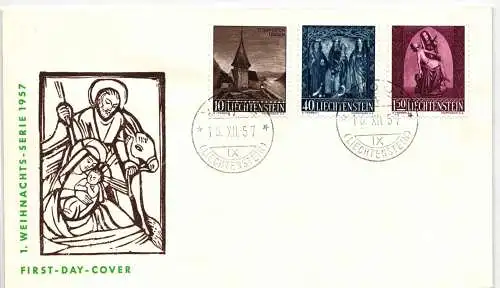 Liechtenstein FDC 362-364 als Ersttagsbrief #NX219