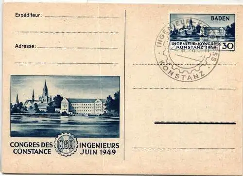 Alliierte Bestzung 46 I auf Postkarte Französische Zone #NY565