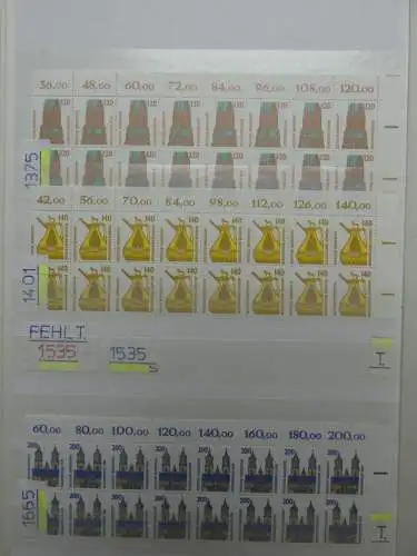 BRD Bund Dauerserien mit ca. 245 € Nominale im Einsteck Album #LZ298