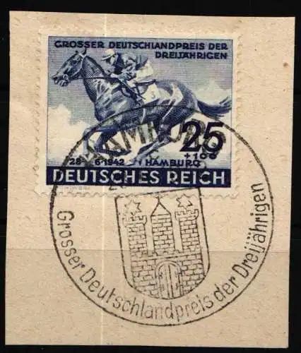 Deutsches Reich 814 gestempelt auf Briefstück mit Sonderstempel #NU694