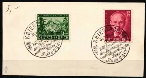 Deutsches Reich 855-856 gestempelt auf Briefstück mit Sonderstempel #NU695