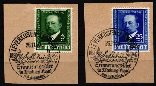 Deutsches Reich 760-761 gestempelt auf Briefstück mit Sonderstempel #NU690