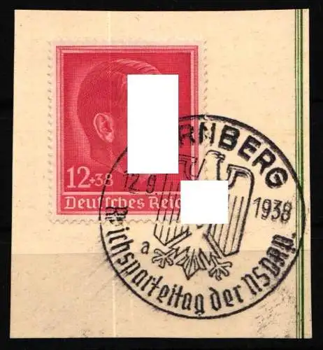 Deutsches Reich 664 gestempelt auf Briefstück mit Sonderstempel #NU692