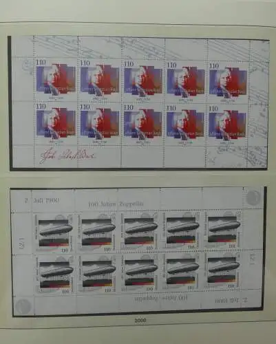 BRD Bund Vordruck 10er Bögen 2000-2001 im Lindner Binder #LZ372