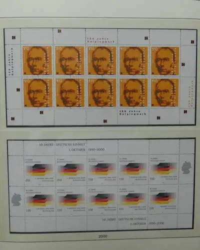 BRD Bund Vordruck 10er Bögen 2000-2001 im Lindner Binder #LZ372