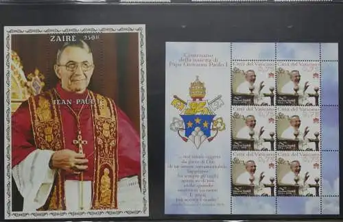 Motiv Papst mit FDCs und ** Marken der Länder im Einsteck-Album #LZ366