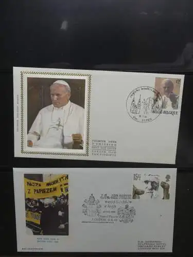 Motiv Papst mit FDCs und ** Marken der Länder im Einsteck-Album #LZ366