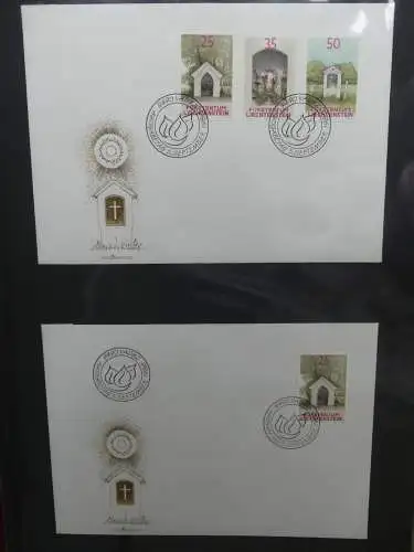 Liechtenstein Sammlung FDCs auf selbstgestalteten Seiten in 2 Binder #LZ370