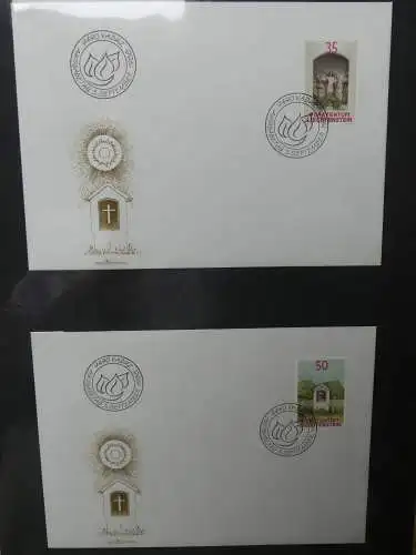 Liechtenstein Sammlung FDCs auf selbstgestalteten Seiten in 2 Binder #LZ370