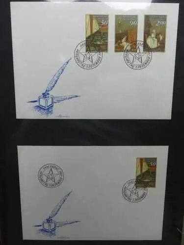 Liechtenstein Sammlung FDCs auf selbstgestalteten Seiten in 2 Binder #LZ370