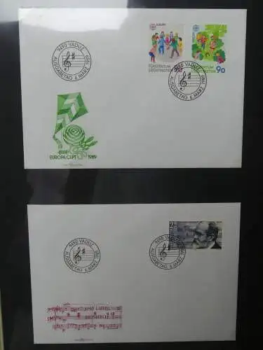 Liechtenstein Sammlung FDCs auf selbstgestalteten Seiten in 2 Binder #LZ370