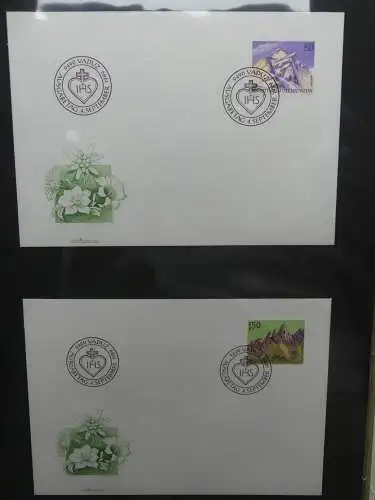 Liechtenstein Sammlung FDCs auf selbstgestalteten Seiten in 2 Binder #LZ370