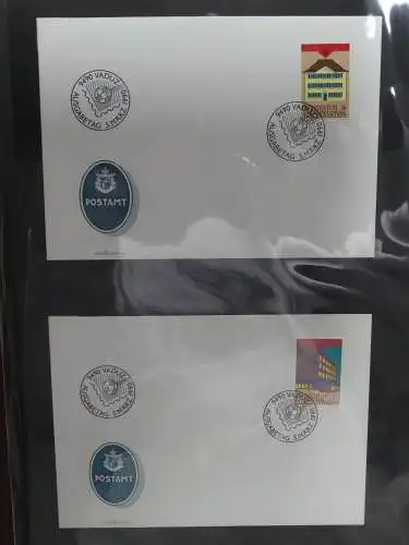 Liechtenstein Sammlung FDCs auf selbstgestalteten Seiten in 2 Binder #LZ370