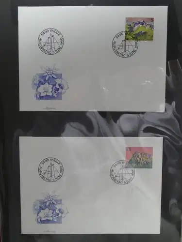 Liechtenstein Sammlung FDCs auf selbstgestalteten Seiten in 2 Binder #LZ370