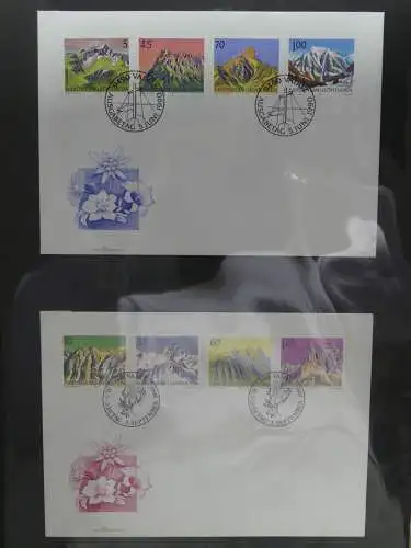 Liechtenstein Sammlung FDCs auf selbstgestalteten Seiten in 2 Binder #LZ370