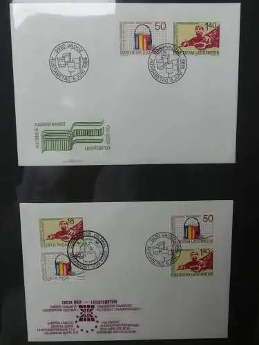 Liechtenstein Sammlung FDCs auf selbstgestalteten Seiten in 2 Binder #LZ370