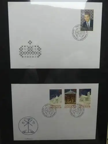 Liechtenstein Sammlung FDCs auf selbstgestalteten Seiten in 2 Binder #LZ370