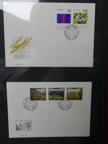 Liechtenstein Sammlung FDCs auf selbstgestalteten Seiten in 2 Binder #LZ370