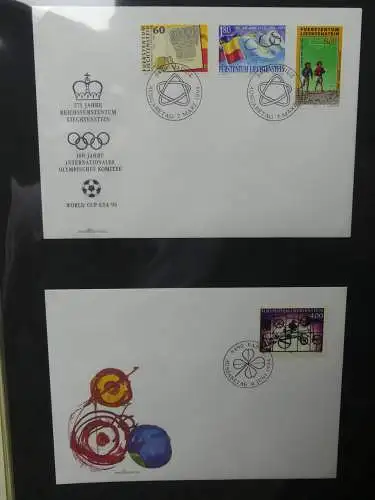 Liechtenstein Sammlung FDCs auf selbstgestalteten Seiten in 2 Binder #LZ370