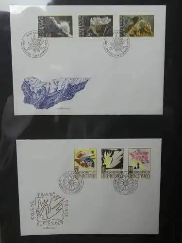 Liechtenstein Sammlung FDCs auf selbstgestalteten Seiten in 2 Binder #LZ370