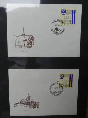 Liechtenstein Sammlung FDCs auf selbstgestalteten Seiten in 2 Binder #LZ370