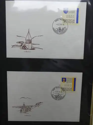 Liechtenstein Sammlung FDCs auf selbstgestalteten Seiten in 2 Binder #LZ370