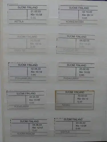Finnland Spezialbestand Automatenmarken in 2 Leitz Ordnern #LZ356