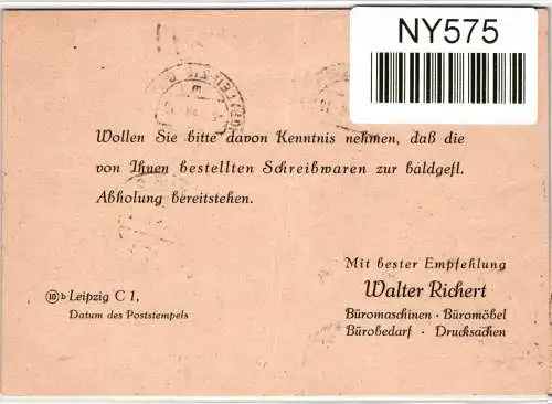 Alliierte Besetzung 944 auf Postkarte Sowjetische Zone Zehnfach #NY575