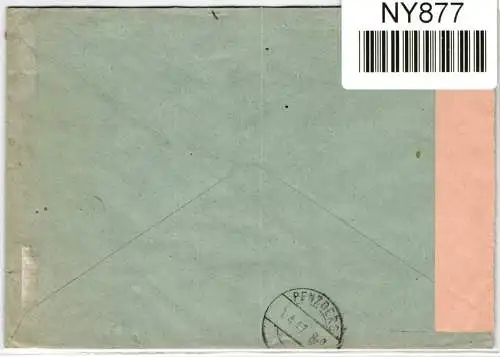 Alliierte Besetzung 927,952 u.a. auf Brief Einschreiben Nachnahme #NY877