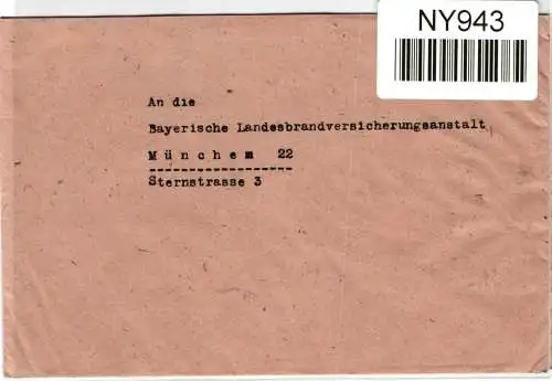 Alliierte Besetzung 944, 950 auf Brief Brit. Am. Zone ZF #NY943