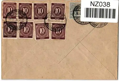 Alliierte Besetzung 932,950,953 auf Brief Brit. Am. Zone ZF #NZ038