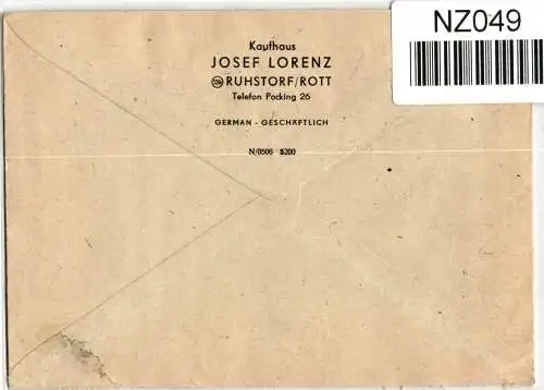 Alliierte Besetzung 943,946,950,951 auf Brief Brit. Am. Zone ZF #NZ049
