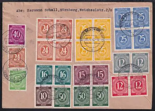Alliierte Besetzung 934,935 u.a. auf Brief Brit. Am. Zone ZF #NZ017