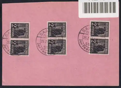 Alliierte Besetzung 943, 963 auf Postkarte Sowj. Zone ZF #NZ191