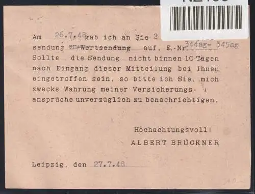 Alliierte Besetzung 944 auf Postkarte Sowj. Zone ZF #NZ195