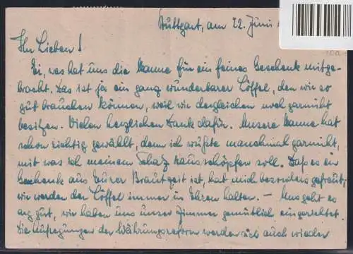 Alliierte Besetzung P962,947,950,951 als Ganzsache Am. Brit. Zone ZF #NZ307